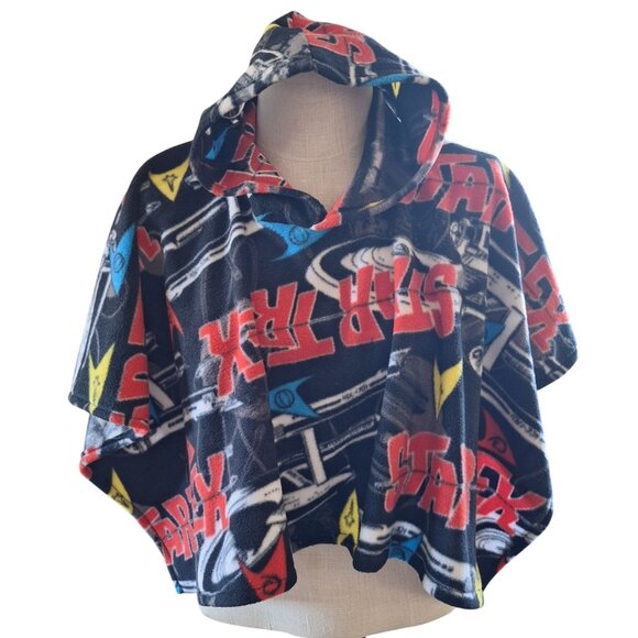 Star Trek Other - Star Trek Kids Handmade Fleece Hooded Poncho Starship Enterprise Logo